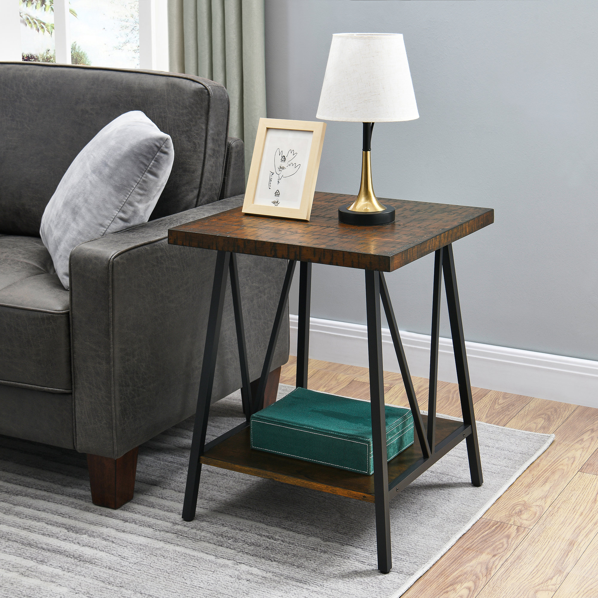 17 Stories Aalexis 24" Tall End Table with Storage | Wayfair